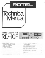 Rotel RD-10F - Technical manual 